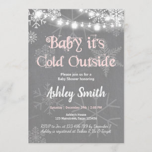 Baby shower invitation Bébé il fait froid en dehor