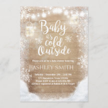 Baby shower invitation Bébé il fait froid en dehor