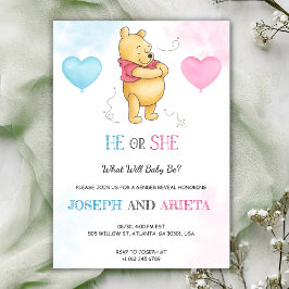 Baby shower Invitation card featuring a bear  Einladung