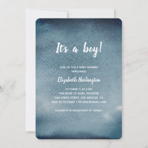 Baby shower. Invitation de la Marine. Aquarelle bl