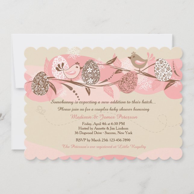 Baby shower Invitation des couples de Pâques (Devant)