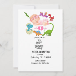 BABY SHOWER INVITATION Dinosaurier Thema Einladung