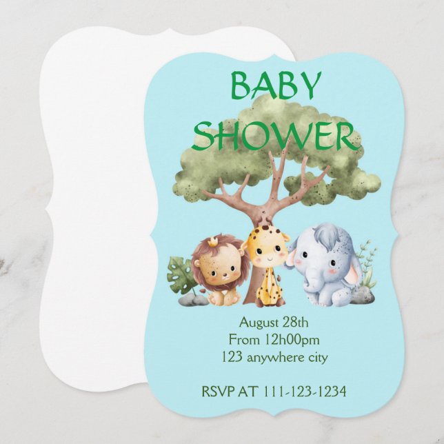 BABY SHOWER INVITATION EINLADUNG (Vorne/Hinten)