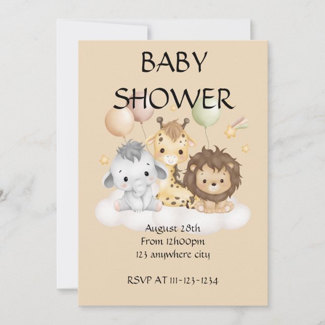 BABY SHOWER INVITATION EINLADUNG (Vorderseite)