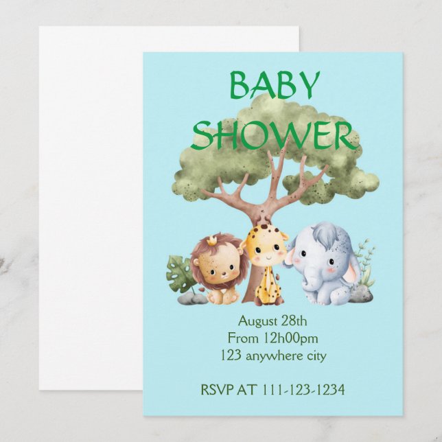 BABY SHOWER INVITATION EINLADUNG (Vorne/Hinten)