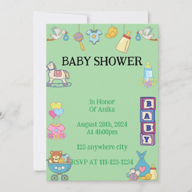 BABY SHOWER INVITATION, EINLADUNGEN (Vorderseite)