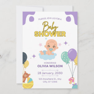 Baby Shower Invitation Elegant Minimal Design