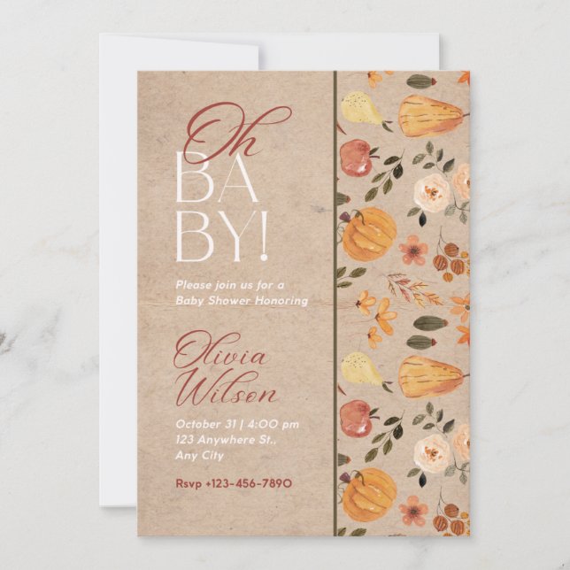 Baby Shower Invitation Fall Aesthetic (Devant)