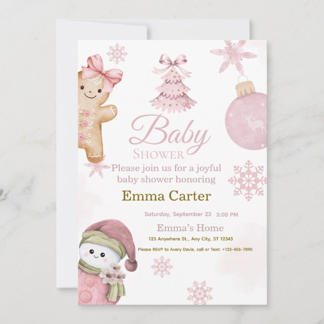 Baby Shower Invitation Feiertagskarte (Vorderseite)