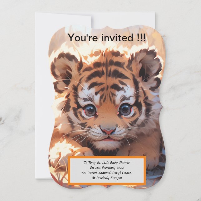 Baby shower invitation mignonne (Devant)