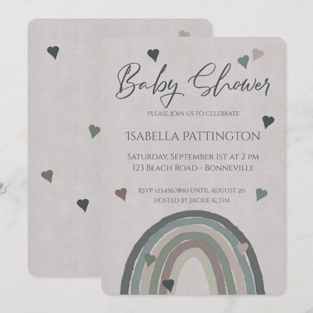 Baby Shower invitation paperlike Einladung (Vorne/Hinten)