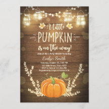 Baby shower invitation Petit Citrouille Bois d'aut