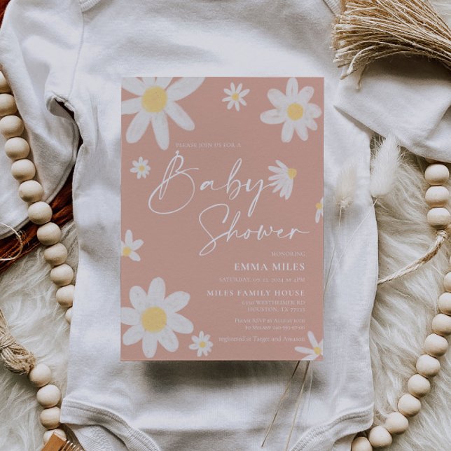 Baby shower Invitation rose pâle (Créateur téléchargé)