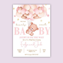 Baby shower Invitation Stars Moderne Boho Teddy Be