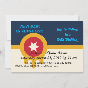 Baby Shower Invitation with Flag of Tulsa, USA Einladung