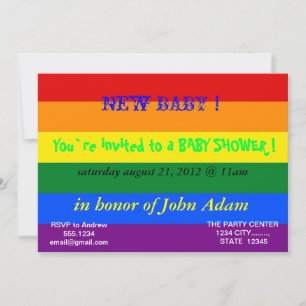 Baby Shower Invitation with Rainbow Flag Einladung