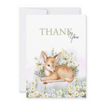 Baby shower invitations with an adorable  fawn.