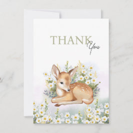 Baby shower invitations with an adorable  fawn. dankeskarte