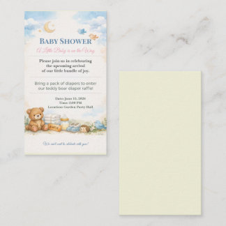 Baby Shower Invite | Teddy Bear Diaper Raffle Begleitkarte