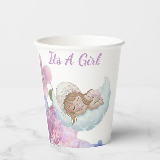 Baby Shower Its A girl Pappbecher (Vorderseite)