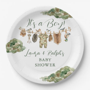 Baby Shower Jagd nach Enten für Jungen Pappteller