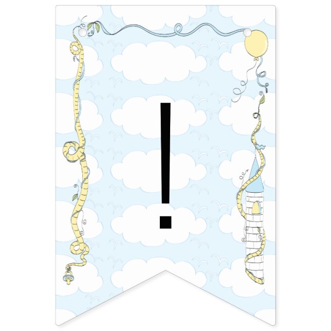 Baby shower Jaune/Bleu/Château, Bannière à queue n (Seizième drapeau)