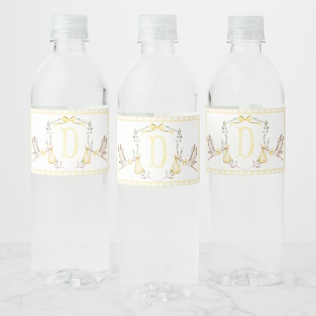 Baby shower jaune Bouteille Étiquettes  (Bouteilles)