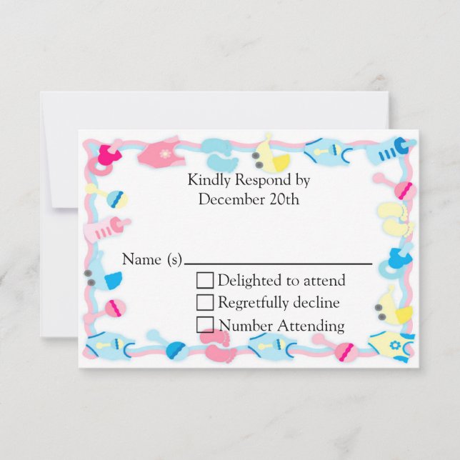 Baby shower Jouets bébé carte RSVP (Devant)
