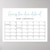 Baby shower jumeau bleu moderne poster de typograp