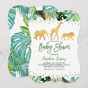 Baby shower Jungle Invitation Baby shower tropical