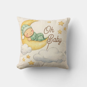 Baby-Shower-Kissen, Oh Baby, Junge, Mond   Geschen Kissen