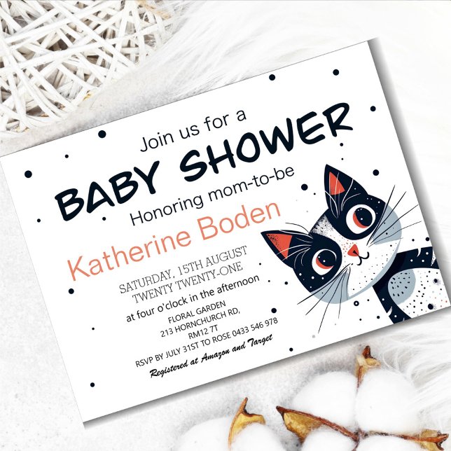 Baby shower Kitten Invitation Cute Baby shower cha (Créateur téléchargé)