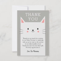 Baby shower Kitty Chat Merci personnalisé