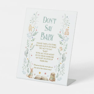 Baby Shower Kleiderbügel Spiel 'Sag nicht Baby' Bu Sockelschild