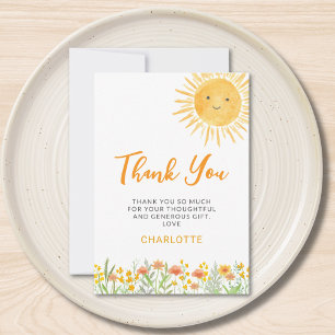 Baby Shower 'Kleiner Sonnenschein' Dankeskarte