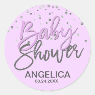 Baby shower LAVENDER personnalisé sceaux Étiquette