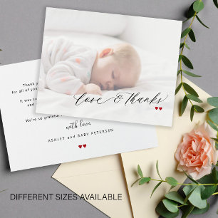 Baby-Shower-Liebe-und-Dankbarkeit-Skript-Foto-Dank Mitteilungskarte