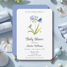 Baby Shower Lilie mit Blaue-Vogel-Mutter und Baby