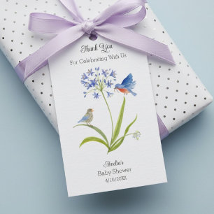 Baby Shower Lily mit Blaumeise Mutter und Baby Geschenkanhänger