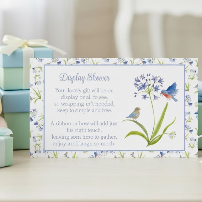 Baby Shower Lily with Bluebird Display Shower Begleitkarte (Von Creator hochgeladen)