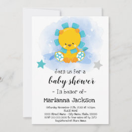 Baby shower Lion Bleu Invitation