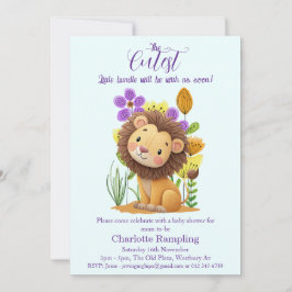 Baby shower Lion Cub sur Azure Invitation