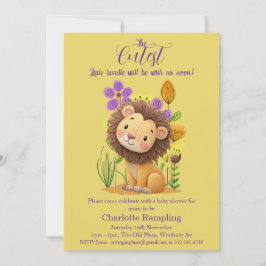 Baby shower Lion Cub sur Azure Invitation
