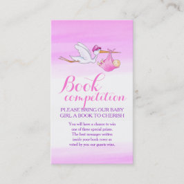 Baby shower livre compétition fille carte d'art de