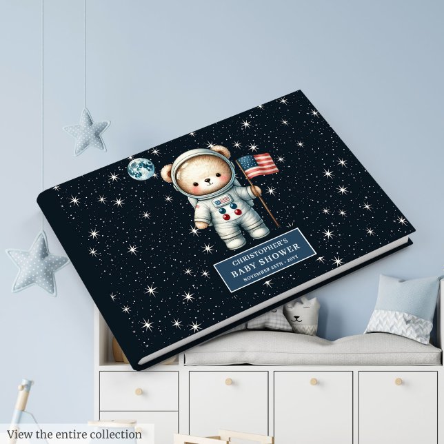 Baby shower Livre d'hôtes Teddy Bear Astronaut Boy (Baby Shower Guest Book Teddy Bear Astronaut Boys)