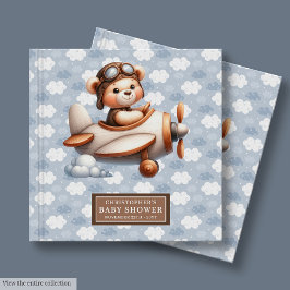 Baby shower Livre d'invité Teddy Bear Pilot Boy De