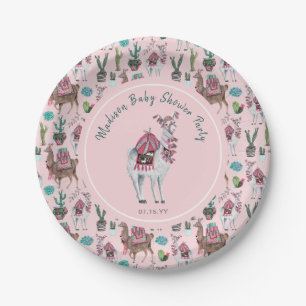 Baby Shower   Llama Rosa   Papierteller für die Pa