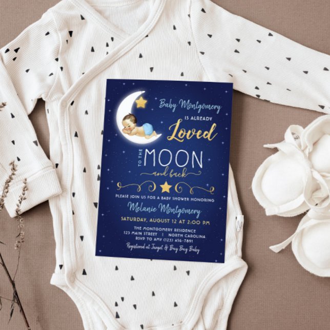 Baby shower Love You The Moon and Back Invitation (Créateur téléchargé)