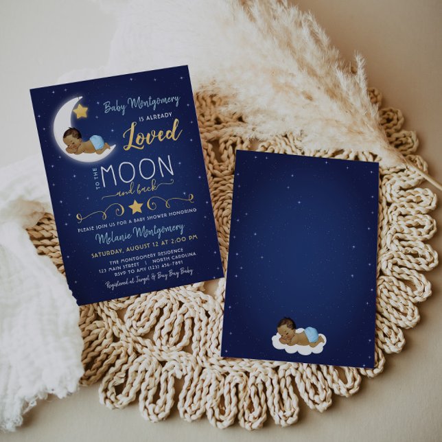 Baby Shower Love You The Moon and Back Invitation Einladung (Von Creator hochgeladen)