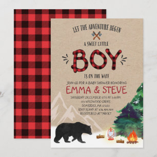 Baby shower Lumberjack Invitation Lumberjack